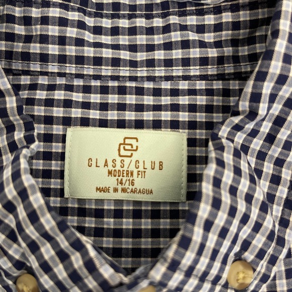 Class Club Modern Fit dress Checkedshirt Sz 14-16 slightly used - Picture 5 of 7